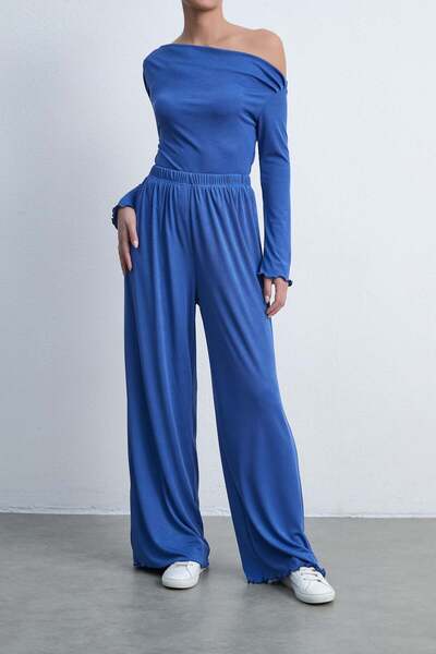 Livia بنطلون واسع الساق سادة