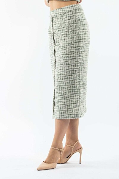 Nichii Printed Midi Skirt with Side-Buttons