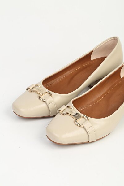 Pierre Cardin Cream Women's Low Heel Shoes Pc-55124