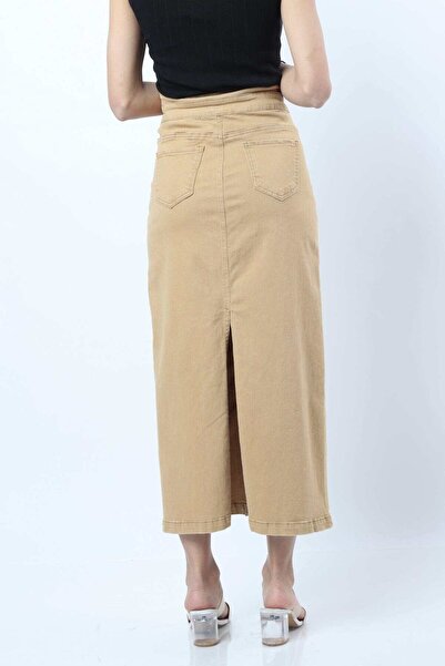 Nichii Solid High-Waisted Midi Skirt