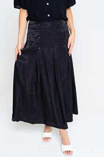 Nichii Solid Ruffled Midi Skirt