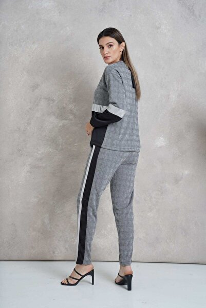 DALYDRESS Checkered Side-Stripe Pants