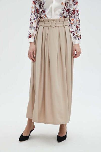Nichii Solid Ruffled Maxi Skirt