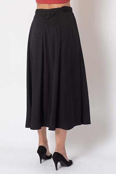 Nichii Solid Midi Skirt with Side Pocket