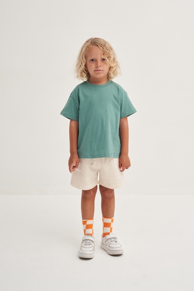 EBU Prive Унісекс дитяча трикотажна футболка з короткими рукавами, зелена