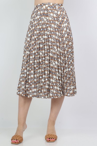 Nichii Checkered Midi Skirt