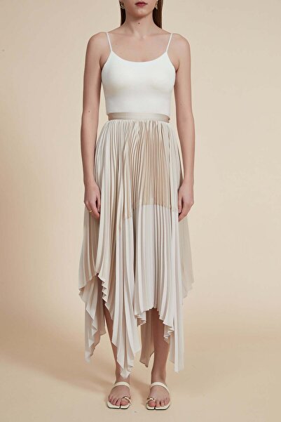 Yola High-Waisted Pleated Midi Skirt