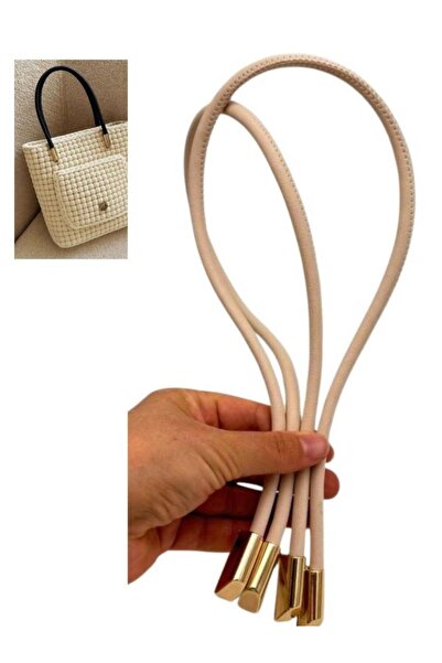 angel çanta aksesuar مقبض حقيبة مزدوجة بطول 60 سم بلون كريمي عصري