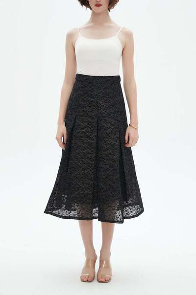 Nichii Printed Ruffled Midi Skirt