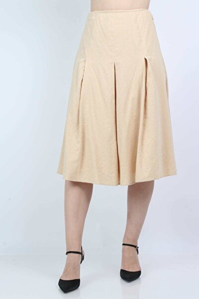 Nichii Solid Ruffled Midi Skirt