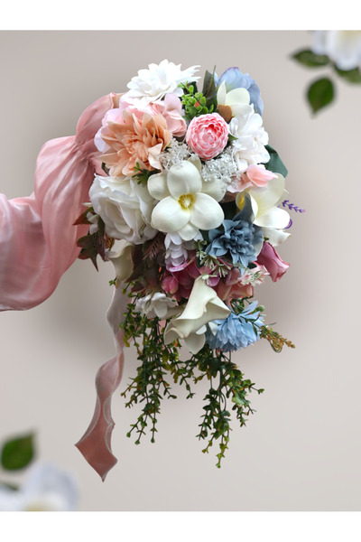 Ütopik çiçek Sarkan Şelale Buket gelin çiçeği Manolya