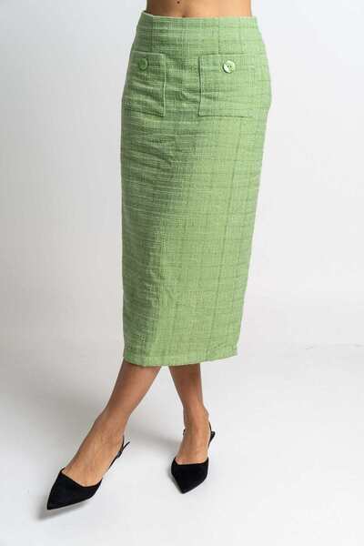 Nichii Checkered Midi Skirt with Pockets