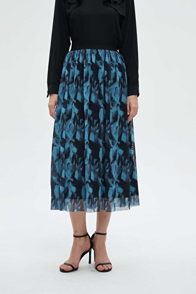 mica Floral Ruffled Midi Skirt