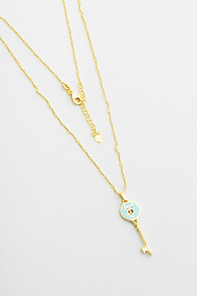 So CHIC... Mistik Göz 18 Ayar Sarı Altın Kaplama 45 Cm Gümüş Uğurlu Baykuş Kolye