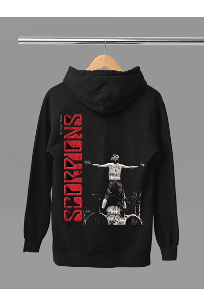 MAGORS Φούτερ ροκ με κουκούλα με μακρύ μανίκι από βαμβακερό ύφασμα με στάμπα ...