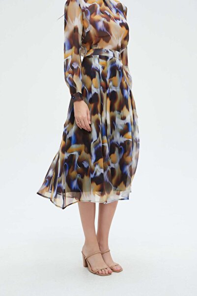 Nichii Floral Ruffled Midi Skirt