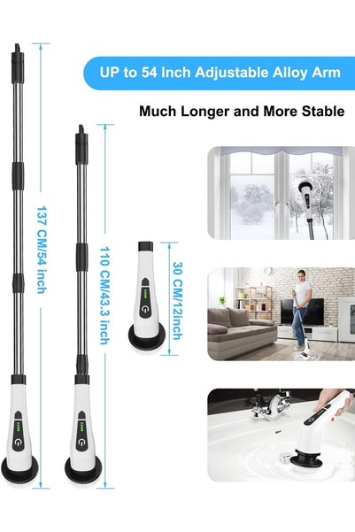 leebein Electric Cleaning Brush, 2022 Spin Scrubber Cordless with 8 Interchangeable Drill Brush Head