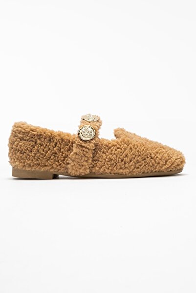 CCWAY AYAKKABI Women's Pearl Belted Home Slippers Vi̇zon