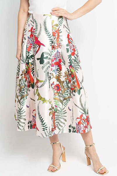 Nichii Floral Ruffled Midi Skirt
