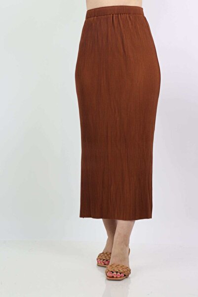 Nichii Ribbed Midi Skirt with Side Slit