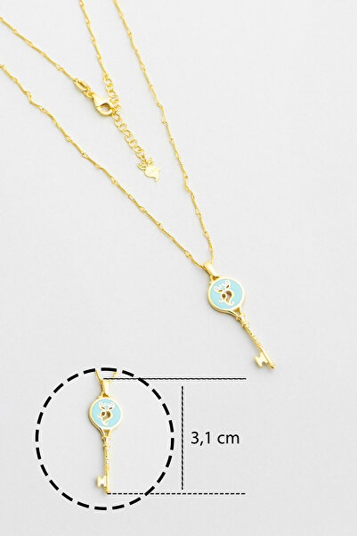 So CHIC... Mistik Göz 18 Ayar Sarı Altın Kaplama 45 Cm Gümüş Uğurlu Baykuş Kolye