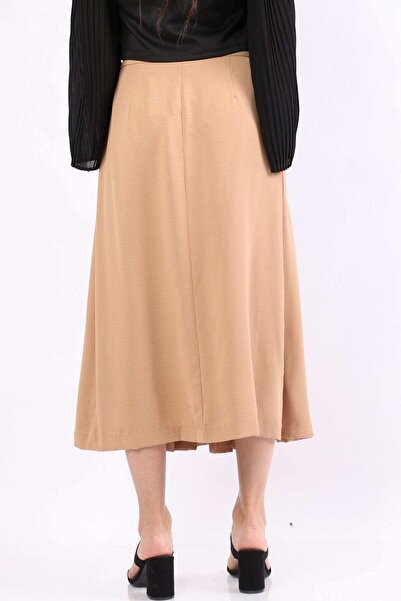 Nichii تنورة ميدي مكشكشة ذات طيات أمامية