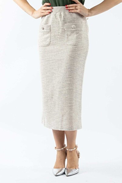 Nichii Midi Polyester Skirt with Pockets