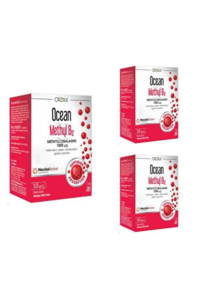 Ocean Methyl Cobalamin B12 Sprey 10 ml 3 Adet