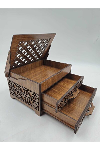 Genel Markalar -Ahşap Sandık Takı Mücevher Kutusu 20 Cm X 15 Cm X 12 Cm