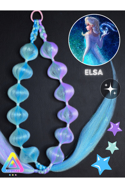 alsuart SİMLİ AÇIK MOR MAVİ RENKLİ SAÇ BUBBLE HAİR SAÇ TOKASI ÖRGÜ MODELİ DOĞ...