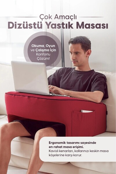 Viscomina Gaming Pillow with Arm Support for Work, Gaming, and Reading Visco Pillow - Maximum Comfort on the Sofa