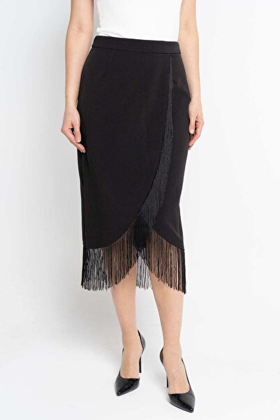 Nichii تنورة ميدي سادة مكشكشة