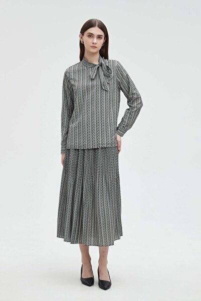 mica Printed Midi Skirt with Ruffles