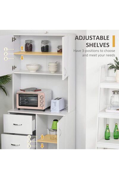Modern home , Buffet with Hutch Storage Organizer with 2 Door Cabinets, 3 Drawers