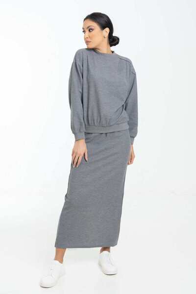 Nichii Solid High-Waist Maxi Skirt
