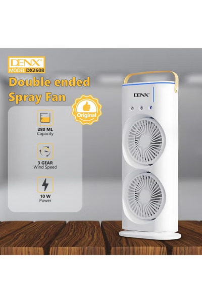 Denx Portable Double-Ended Spray Fan With Remote Control – Power by USB Type C ,280 ml Water Tank