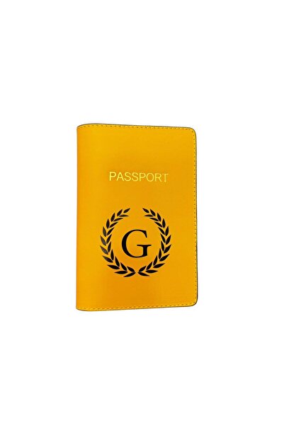 Seyahataksesuar Letter Design Leather Passport Cover g