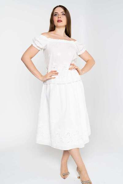 Nichii Solid Midi Skirt