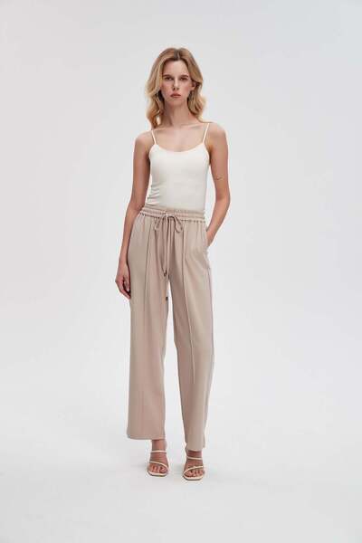 Livia Front-Pleat Long Pants