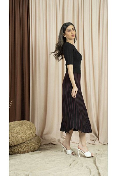 Nichii Two-Tone Pleated Skirt