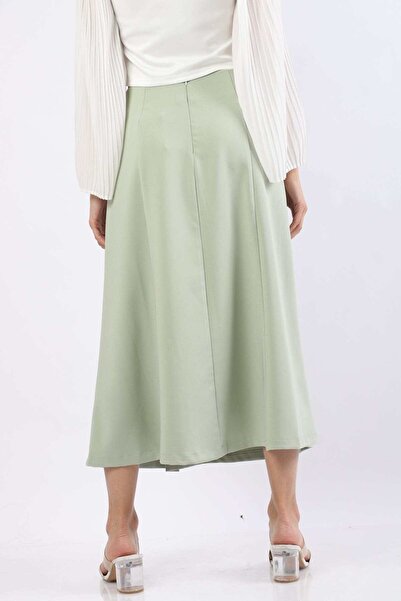 Nichii تنورة ميدي مطوية سادة