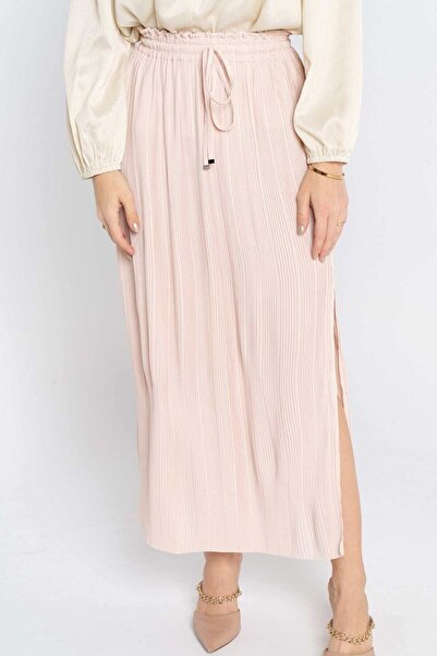 Nichii Solid Pleated Midi Skirt