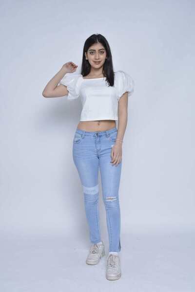 Nichii Knee-Cut Skinny Pants