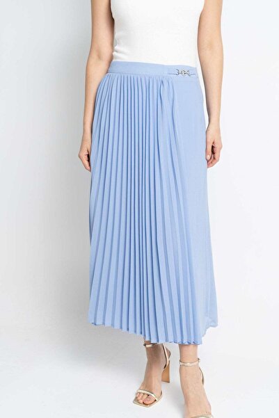 Nichii Solid Pleated Midi Skirt