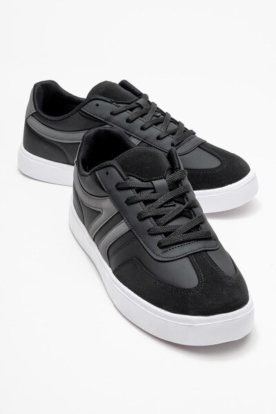 CCWAY AYAKKABI Pantofi sport pentru bărbați cu șireturi BLACK SMOKE