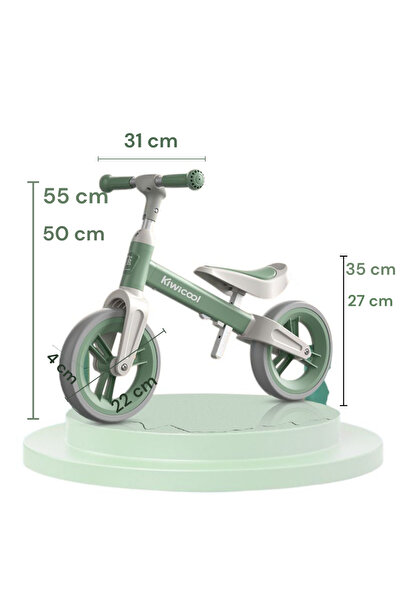 OEM Balance bike for children (80-110 cm), adjustable height, EVA foam wheels, green