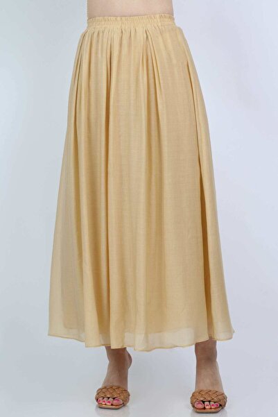 Nichii Solid High-Waist Midi Skirt