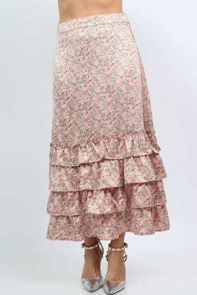 Nichii Printed Ruffled Midi Skirt