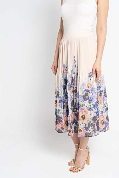 Nichii Floral Pleated Midi Skirt