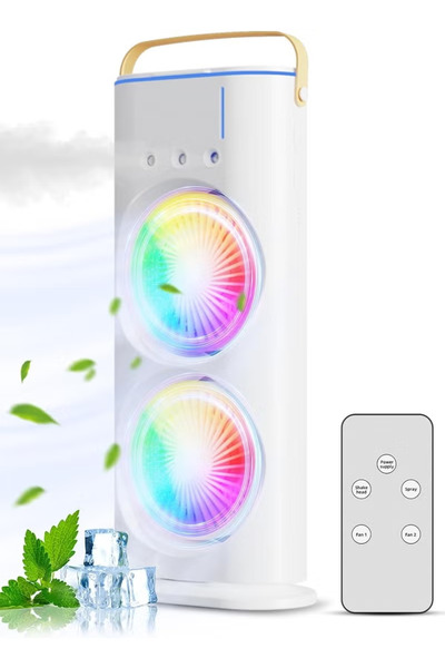 Denx Portable Double-Ended Spray Fan With Remote Control – Power by USB Type C ,280 ml Water Tank